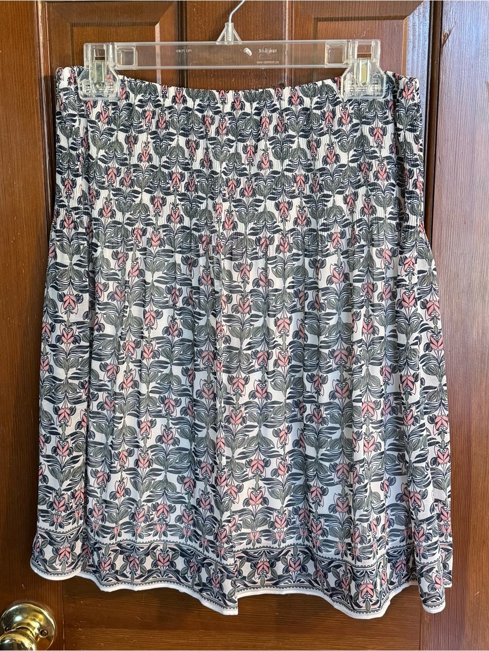 Max Studio Pink and Green Floral A-Line Skirt NWT